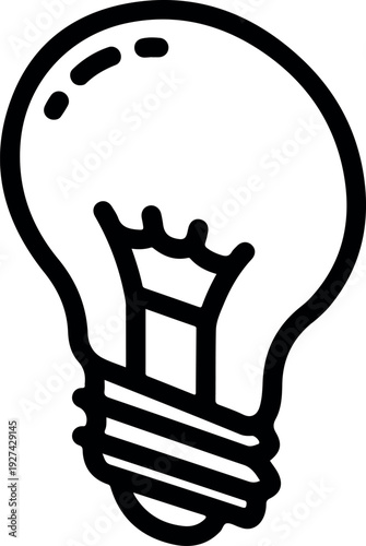 Minimalist Light Bulb Icon Vector Simple Idea Symbol