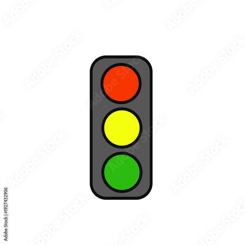 traffic light on white