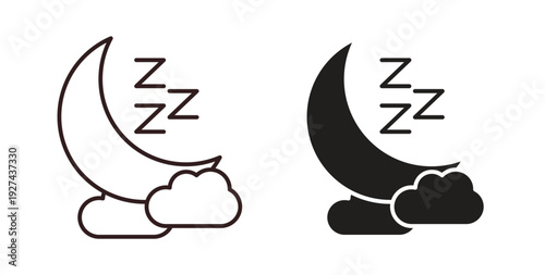 Sleep icon vector Illustration logo template pack