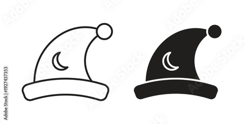 Sleeping Hat icon vector Illustration logo template pack