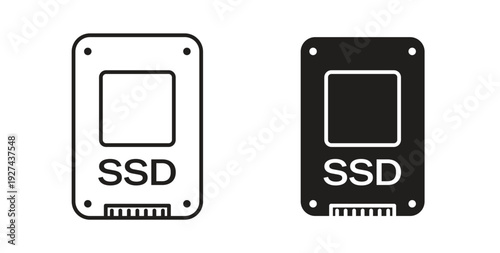 SSD drive icon vector Illustration logo template pack