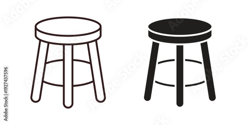 Stool icon vector Illustration logo template pack