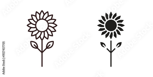 Sunflower icon vector Illustration logo template pack
