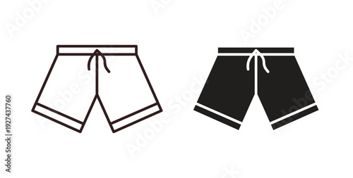 Swim shorts icon vector Illustration logo template pack