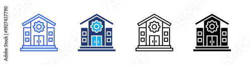 Shelter Support Multiple Style Icon Set Vector 