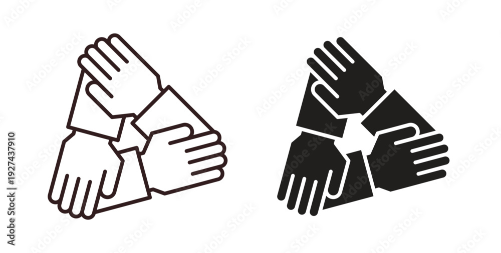 Obraz premium Teamwork icon vector Illustration logo template pack