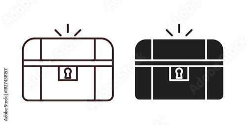 Treasure chest icon vector Illustration logo template pack