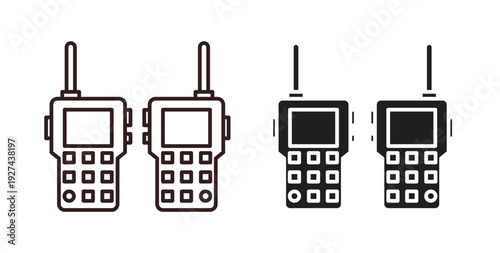 Two way radio icon vector Illustration logo template pack