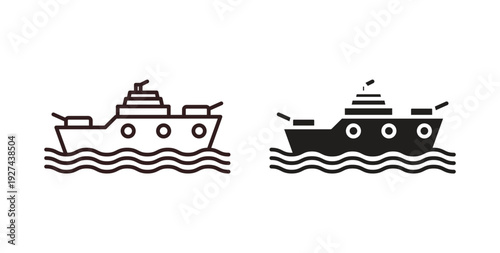 Warship icon vector Illustration logo template pack