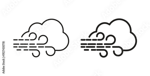 Wind clouds icon vector Illustration logo template pack