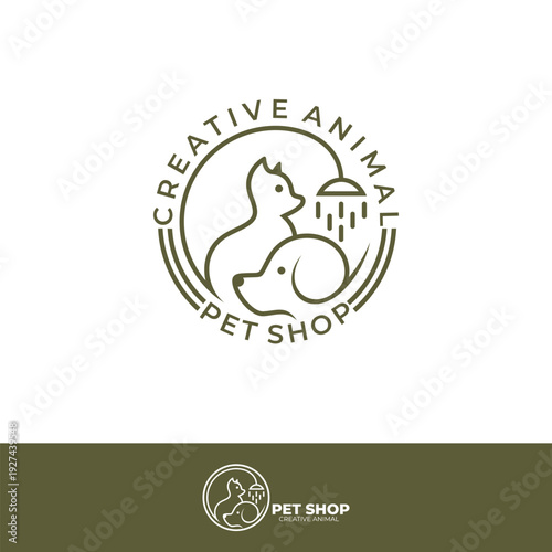 logo of a place where pets are cared for and bathed, pet shop