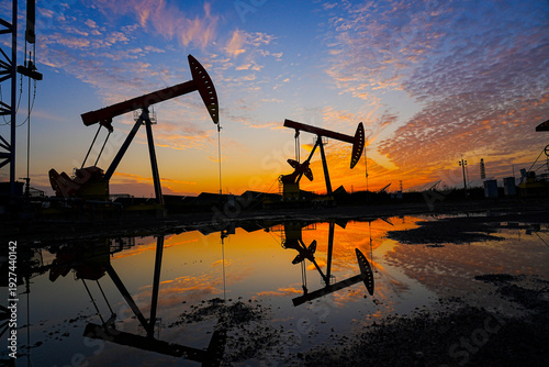 Oil pump in the outdoor work
