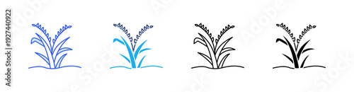 Paddy Multiple Style Icon Set Vector 