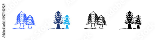 Spruce Multiple Style Icon Set Vector 