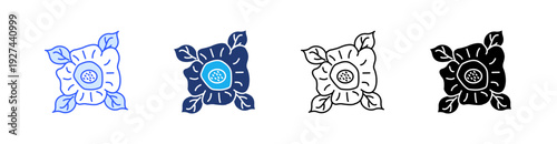 Corpse Flower Multiple Style Icon Set Vector 