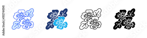 Mallow Multiple Style Icon Set Vector 