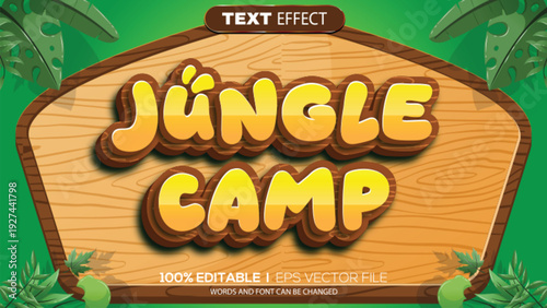 3d text effect jungle camp theme