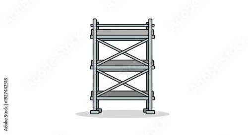 Simple Scaffolding or Industrial Shelving Unit Vector Illustration Icon
