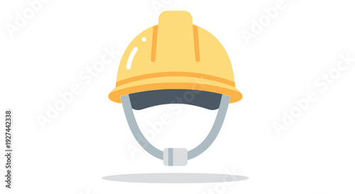 Yellow Safety Hard Hat Flat Design Icon Isolated on White Background