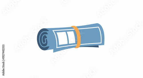 Rolled Blueprint Architectural Plan Icon Vector Illustration
