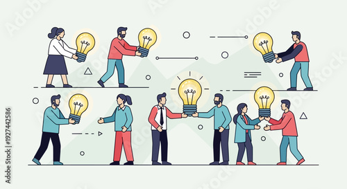 People working together with ideas.