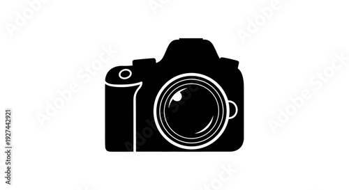 Black and White Camera Icon.