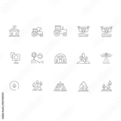 IoT Smart Agriculture Icon Set