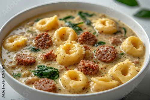 Wallpaper Mural bowl of creamy sausage tortellini soup Torontodigital.ca