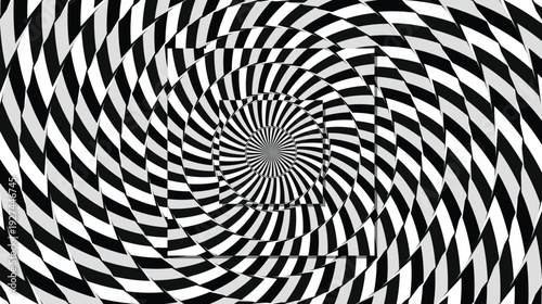Dizzying Op Art Illusion: Hypnotic Geometric Spiral Vortex
