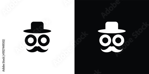 Minimalist Face Logo with Hat and Mustache for Classic and Lifestyle Branding