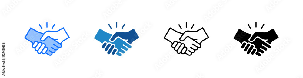 Fototapeta premium Handshake Multiple Style Icon Set