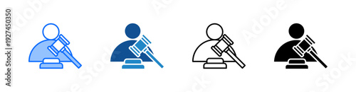 Judge Multiple Style Icon Set 