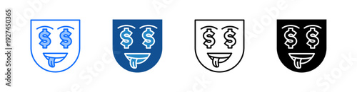 Greed Multiple Style Icon Set 