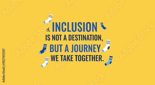 Celebrating World Down syndrome day with inclusive journey poster featuring people together