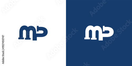 Modern Letter M P Plumbing Logo Template for Water and Pipe Service Branding