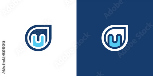 Modern Letter M Plumbing Logo Template for Water and Pipe Service Branding