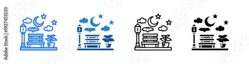 Night Multiple Style Icon Set 