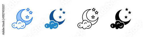 Moon Multiple Style Icon Set 