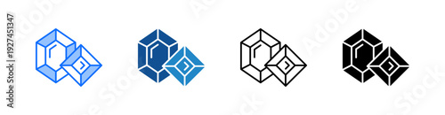 Gems Multiple Style Icon Set 