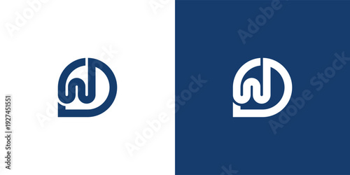 Modern Letter W Plumbing Logo Template for Water and Pipe Service Branding