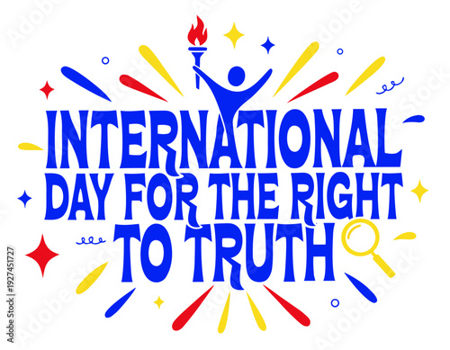 International Day for the Right to Truth Vector Illustration with Justice Symbol on White Background