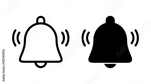 Bell Icon set vector. Notification sign and symbol for web site design