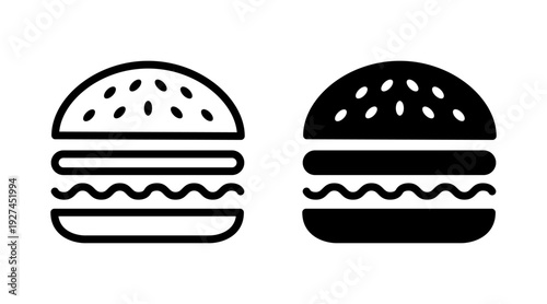 Burger icon set vector. burger sign and symbol. hamburger