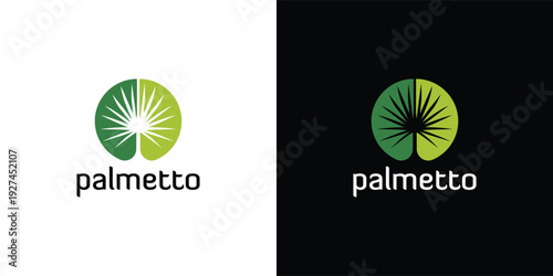 Palmetto Leaves Logo for Tropical and Nature Branding