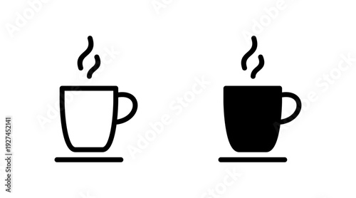 coffee cup icon set vector. cup a coffee sign and symbol