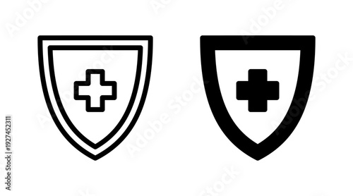Health insurance icon set vector. Insurance document sign and symbol