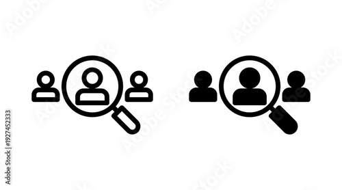 Hiring icon set vector. Search job vacancy sign and symbol. Human resources concept. Recruitment