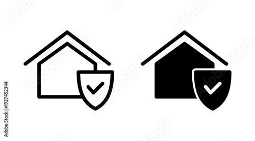 home insurance icon set  vector. home protection sign and symbol