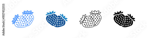 Strawberry Multiple Style Icon Set 