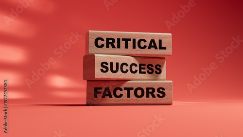 Obraz na płótnie CRITICAL SUCCESS FACTORS - words on wood cubes